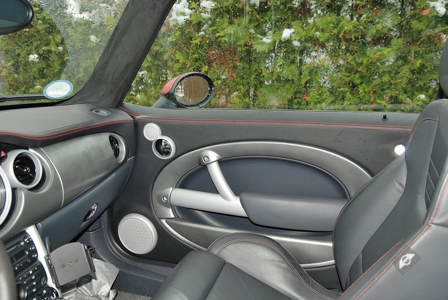 Mini Türverkleidungen vorne Alcantara / Leder - 2 Stück (links und rechts) - Neubezug - R50/R52/R53