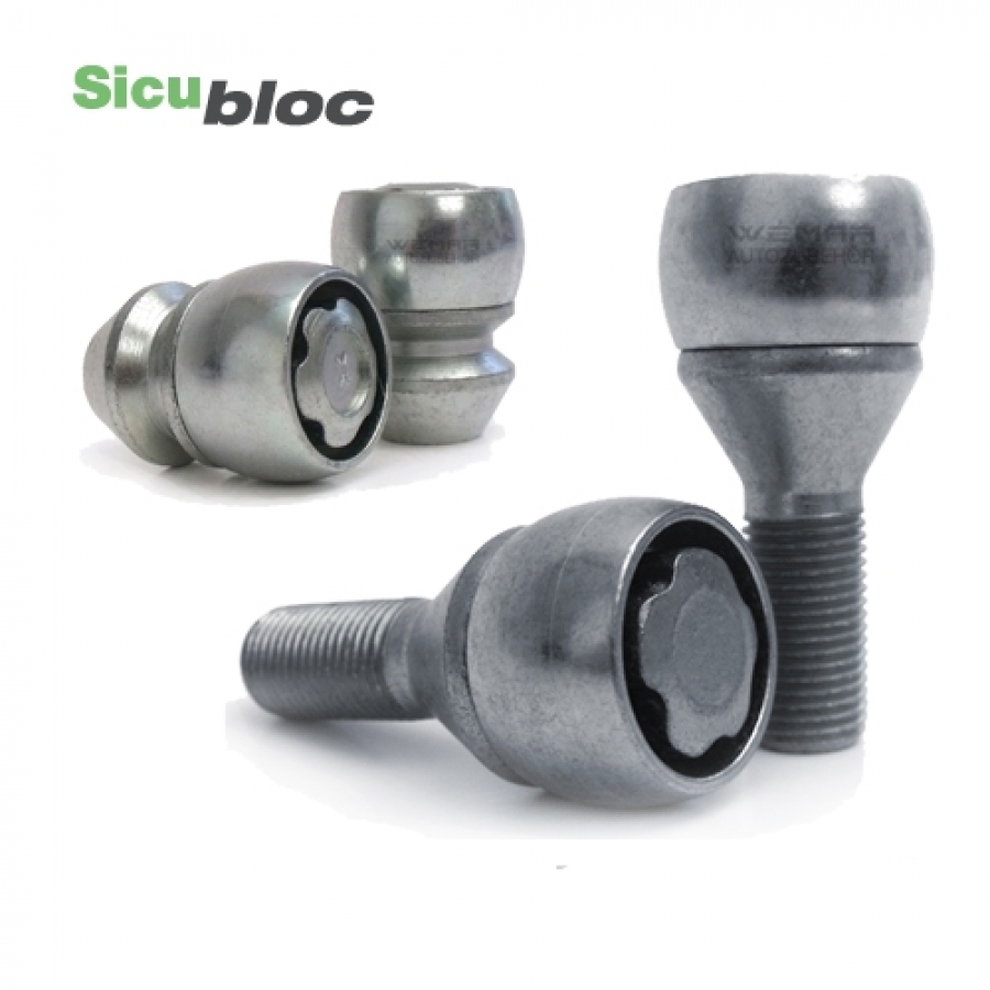 4x Felgenschloesser M12x1,5 Typ Sicubloc - Kegelbund - diverse Längen